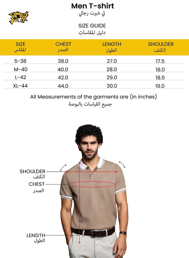 كامبوس سوترا تيشيرت بولو رجالي محبوك بدون خياطة بياقة مدببة وأكمام قصيرة مستقيمة بفتحة نصف زر وهيم مستقيم بنسيج محبوك صلب للملابس الكاجوال واليومية بلون أسود داكن